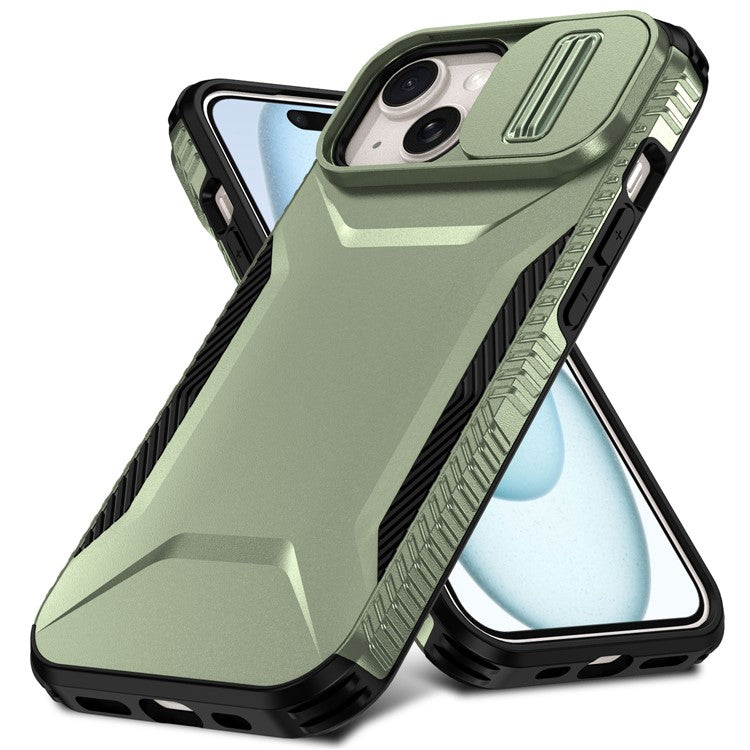 För iPhone 15-fodral TPU+PC-telefonskal Uppgraderat linsskydd