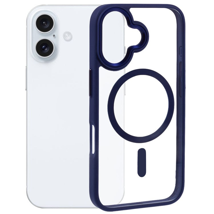 För iPhone 16 Kompatibel med MagSafe telefonfodral Klart PC+TPU bakskal