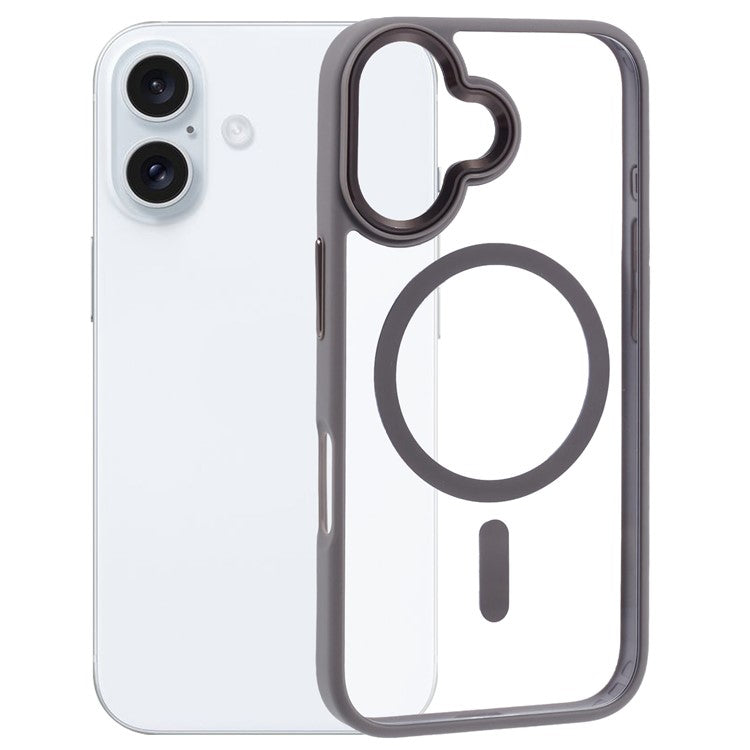 För iPhone 16 Kompatibel med MagSafe telefonfodral Klart PC+TPU bakskal
