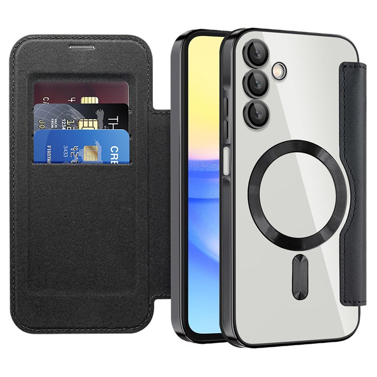 For Samsung Galaxy A15 4G / 5G Magnetic Case RFID Blocking Leather Phone Cover Card Holder