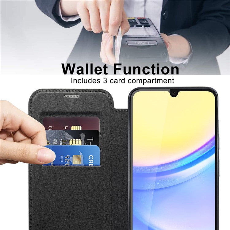 For Samsung Galaxy A15 4G / 5G Magnetic Case RFID Blocking Leather Phone Cover Card Holder