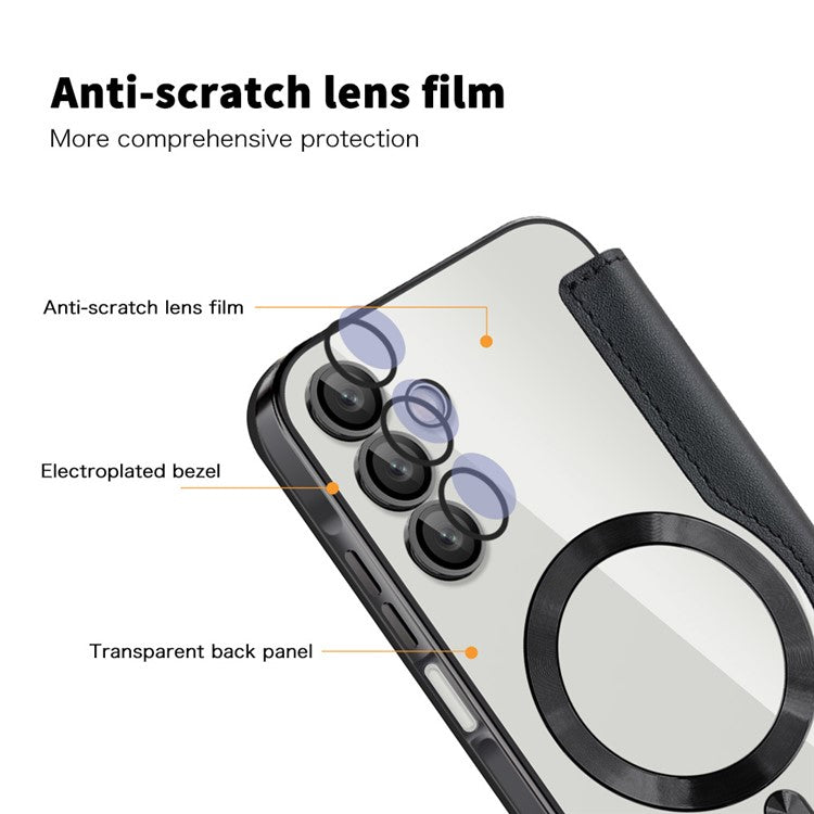For Samsung Galaxy A15 4G / 5G Magnetic Case RFID Blocking Leather Phone Cover Card Holder