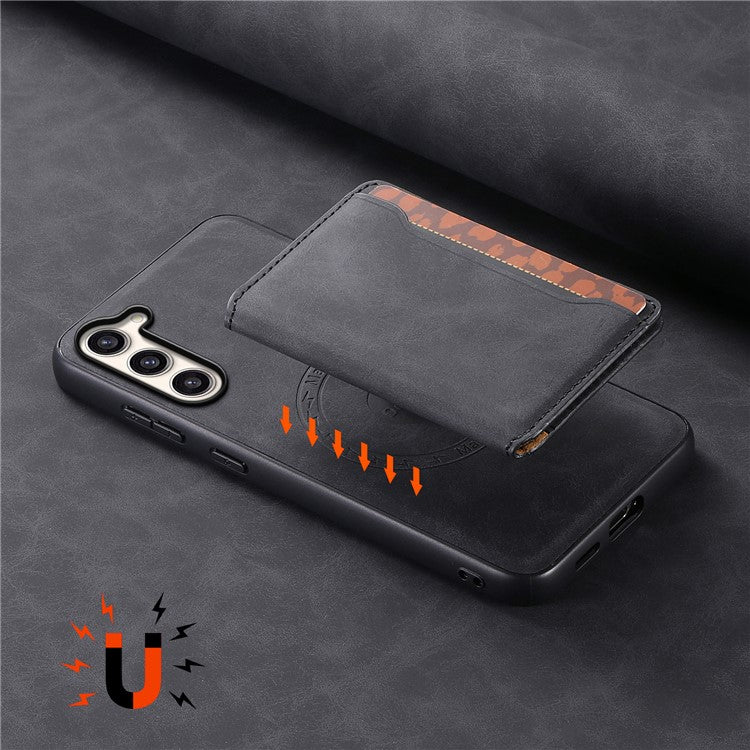 DENIOR D13 For Samsung Galaxy S23+ Case Leather + PC + TPU Phone Cover with Detachable Card Holder