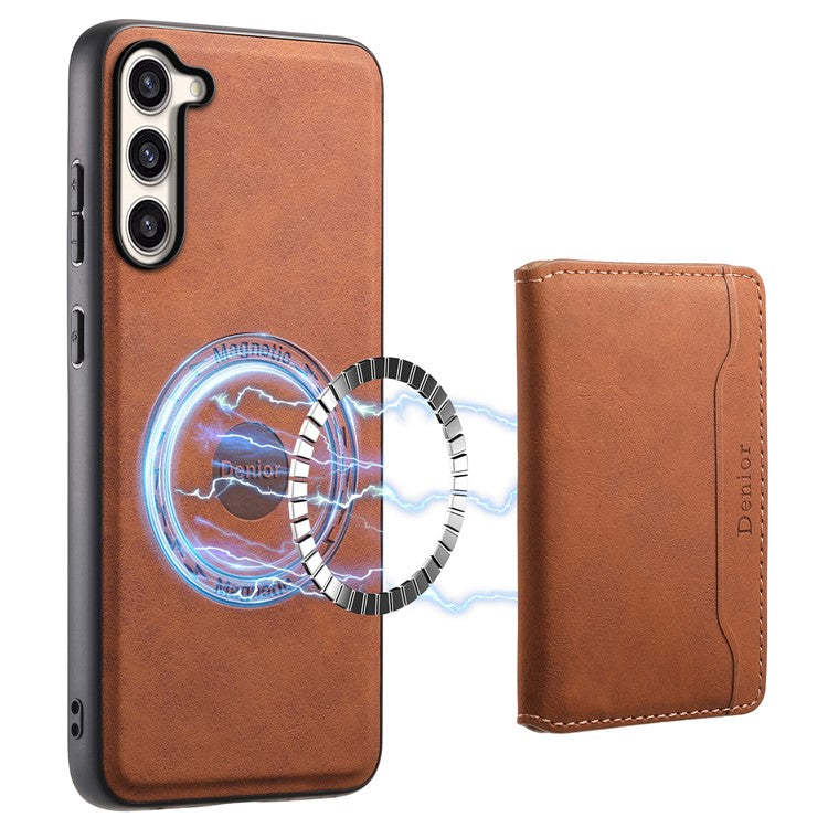 DENIOR D13 For Samsung Galaxy S23+ Case Leather + PC + TPU Phone Cover with Detachable Card Holder