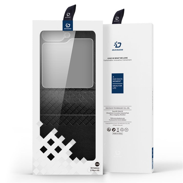 For Samsung Galaxy Z Flip6 5G Magnetic Case DUX DUCIS Bril Series Leather+PC Phone Cover with Stan