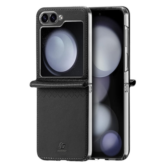 For Samsung Galaxy Z Flip6 5G Magnetic Case DUX DUCIS Bril Series Leather+PC Phone Cover with Stan