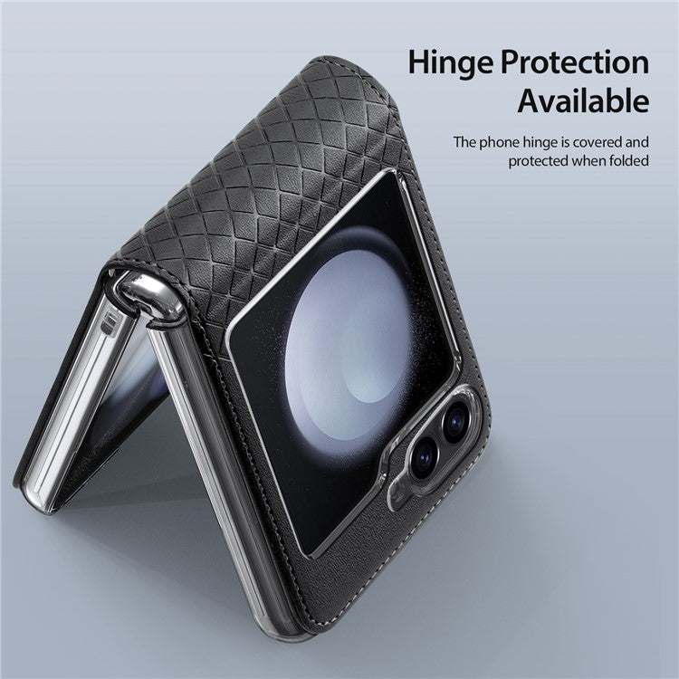 For Samsung Galaxy Z Flip6 5G Magnetic Case DUX DUCIS Bril Series Leather+PC Phone Cover with Stan