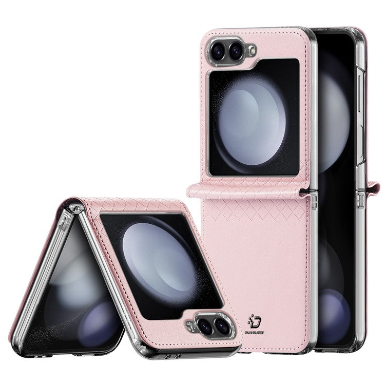 For Samsung Galaxy Z Flip6 5G Magnetic Case DUX DUCIS Bril Series Leather+PC Phone Cover with Stan