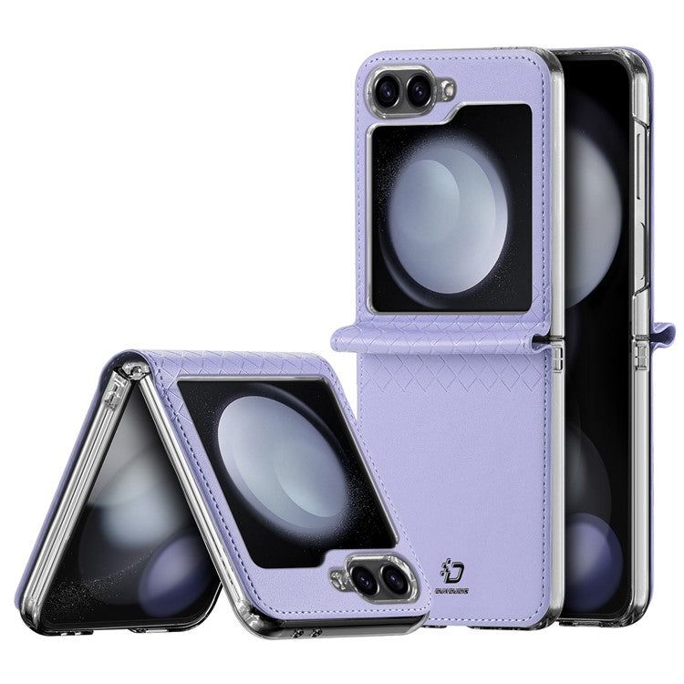 For Samsung Galaxy Z Flip6 5G Magnetic Case DUX DUCIS Bril Series Leather+PC Phone Cover with Stan