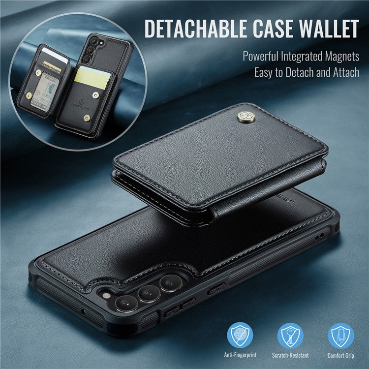 JEEHOOD J05 For Samsung Galaxy S23+ Case Leather Mobile Cover with Detachable Magnetic Card Bag
