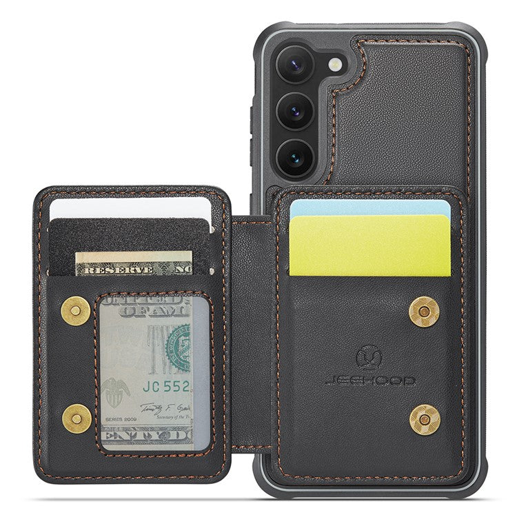 JEEHOOD J05 For Samsung Galaxy S23+ Case Leather Mobile Cover with Detachable Magnetic Card Bag