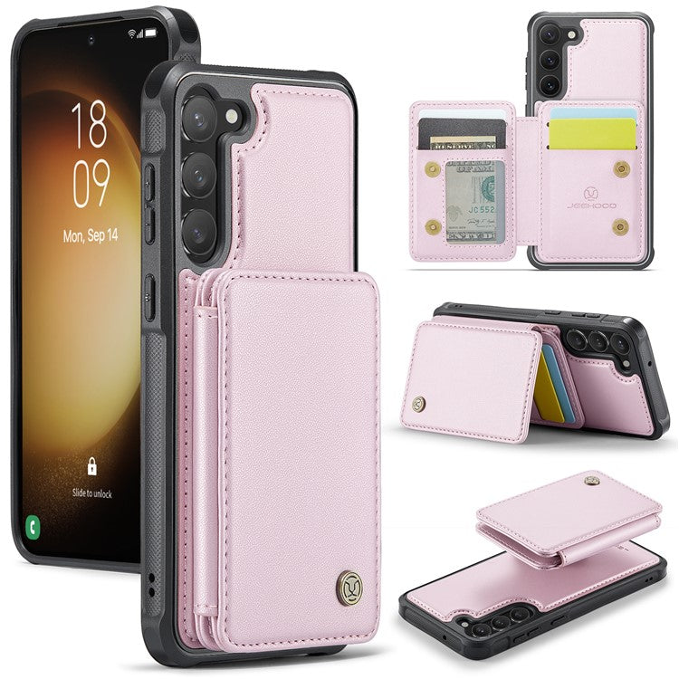 JEEHOOD J05 For Samsung Galaxy S23+ Case Leather Mobile Cover with Detachable Magnetic Card Bag