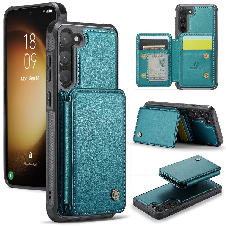 JEEHOOD J05 For Samsung Galaxy S23+ Case Leather Mobile Cover with Detachable Magnetic Card Bag