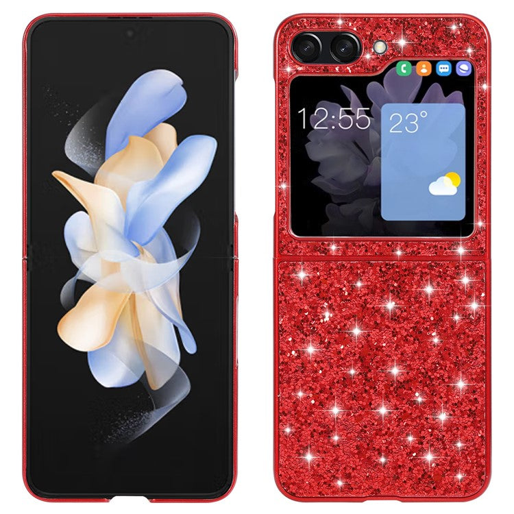 För Samsung Galaxy Z Flip6 5G Fodral Elektroplering TPU-ram PC Baksida Glitter Telefonskal
