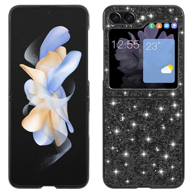 För Samsung Galaxy Z Flip6 5G Fodral Elektroplering TPU-ram PC Baksida Glitter Telefonskal