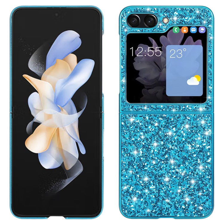För Samsung Galaxy Z Flip6 5G Fodral Elektroplering TPU-ram PC Baksida Glitter Telefonskal