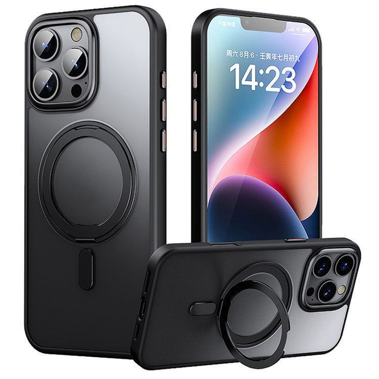 För iPhone 16 Pro Max Fodral Kompatibel med MagSafe TPU+Akryl+Metal Kickstand Matt telefonskal