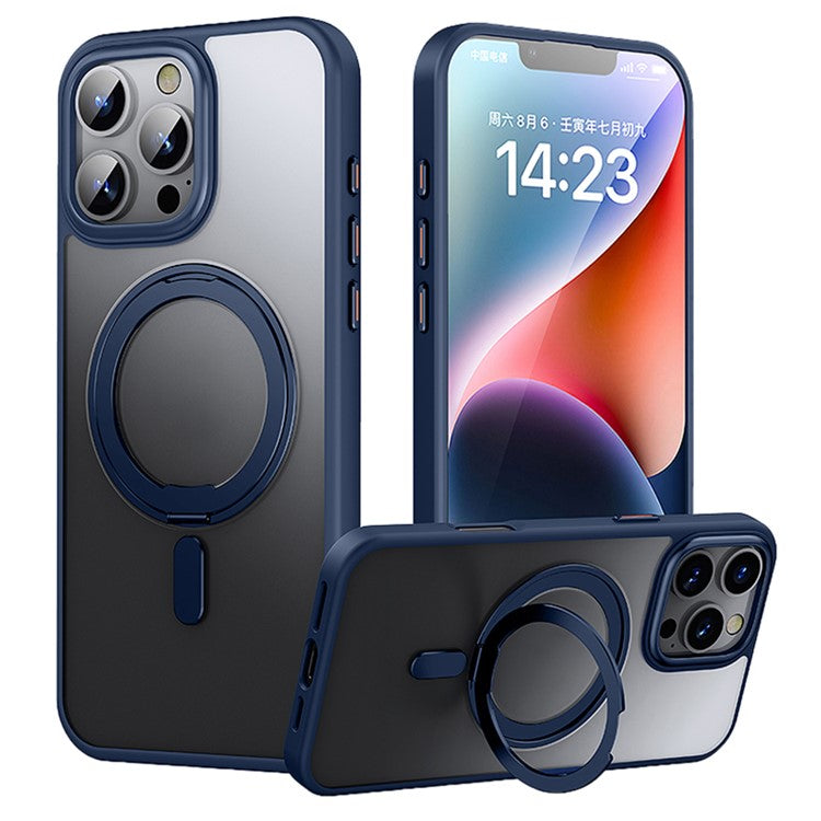 För iPhone 16 Pro Max Fodral Kompatibel med MagSafe TPU+Akryl+Metal Kickstand Matt telefonskal