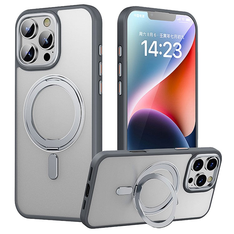 För iPhone 16 Pro Max Fodral Kompatibel med MagSafe TPU+Akryl+Metal Kickstand Matt telefonskal