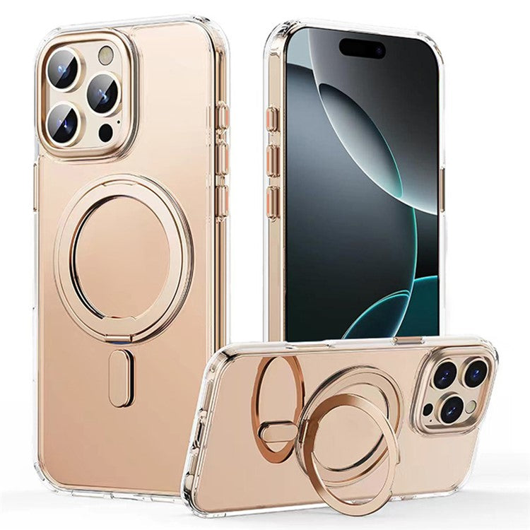 För iPhone 16 Pro Max Fodral Kompatibel med MagSafe TPU+Akryl+Metal Kickstand Matt telefonskal