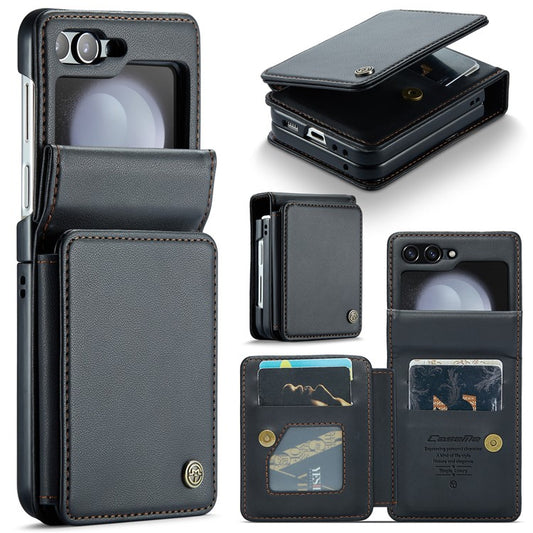 För Samsung Galaxy Z Flip6 5G telefonfodral CASEME C22 läderbaksida med RFID-kortplats