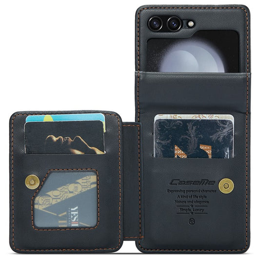 För Samsung Galaxy Z Flip6 5G telefonfodral CASEME C22 läderbaksida med RFID-kortplats
