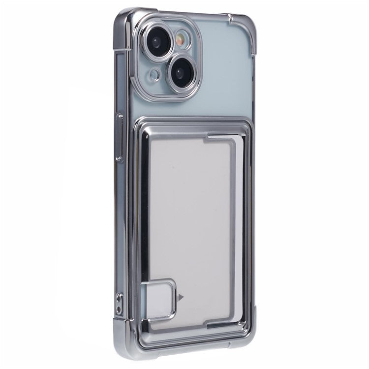 För iPhone 14 Plus-fodral Kortplats Galvaniserad TPU-telefonskal