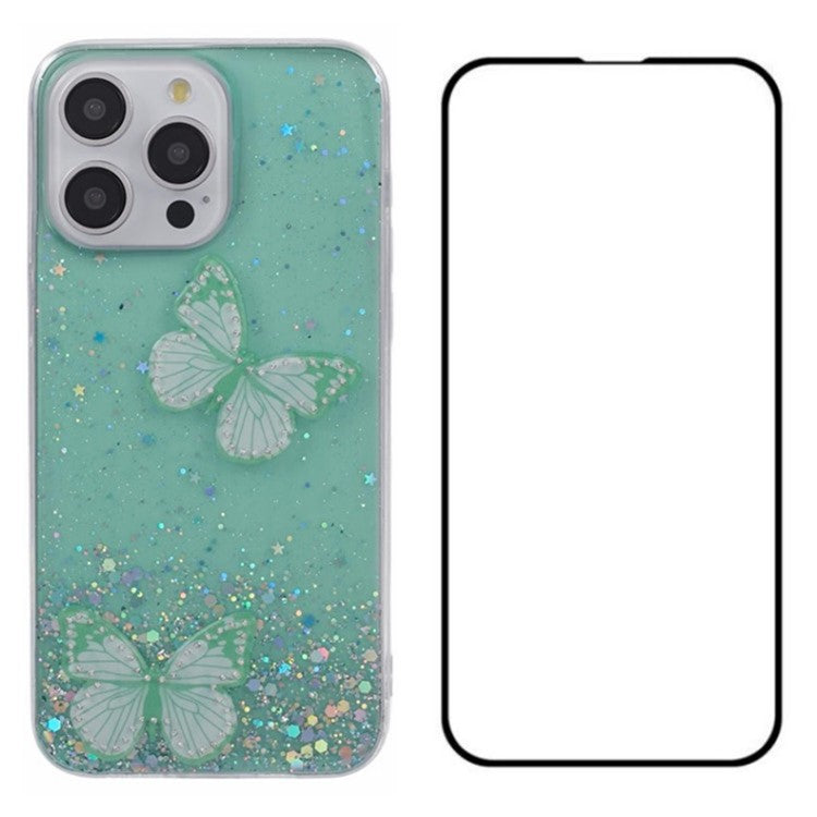 WANLONFENG AW Series for iPhone 12 Pro Max TPU Case with Screen Protector Butterfly Aesthetic Phone Cove