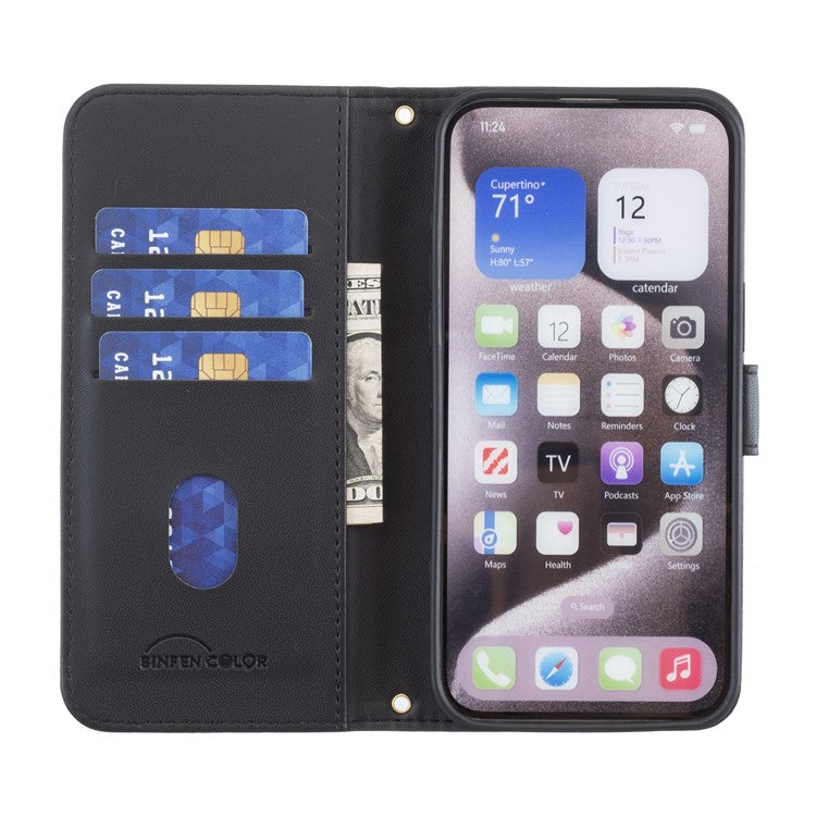 BINFEN COLOR BF34 for Samsung Galaxy S23+ Leather Case Square Grid Wallet Phone Cover
