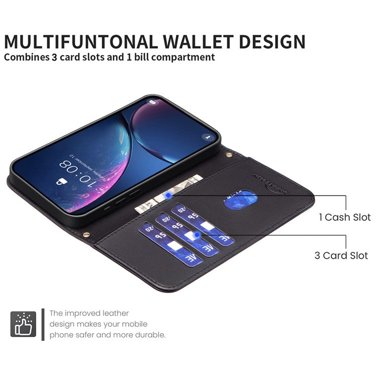 BINFEN COLOR BF34 for Samsung Galaxy S23+ Leather Case Square Grid Wallet Phone Cover