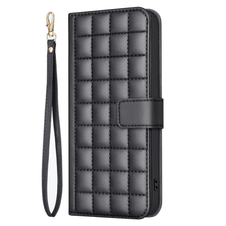 BINFEN COLOR BF34 for Samsung Galaxy S23+ Leather Case Square Grid Wallet Phone Cover