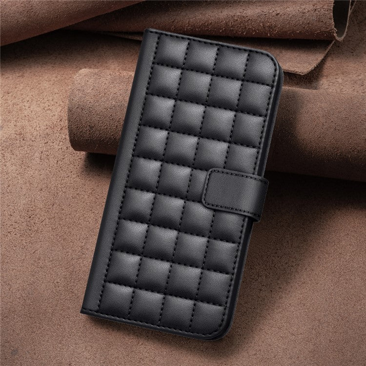 BINFEN COLOR BF34 for Samsung Galaxy S23+ Leather Case Square Grid Wallet Phone Cover
