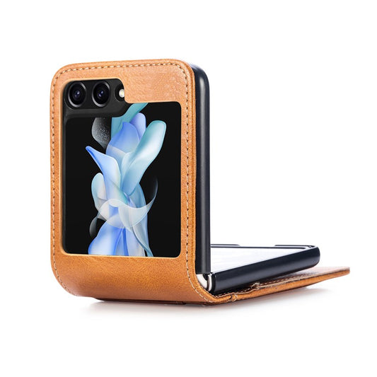 För Samsung Galaxy Z Flip6 5G Fodral Läder Telefon Cover Kortplatser