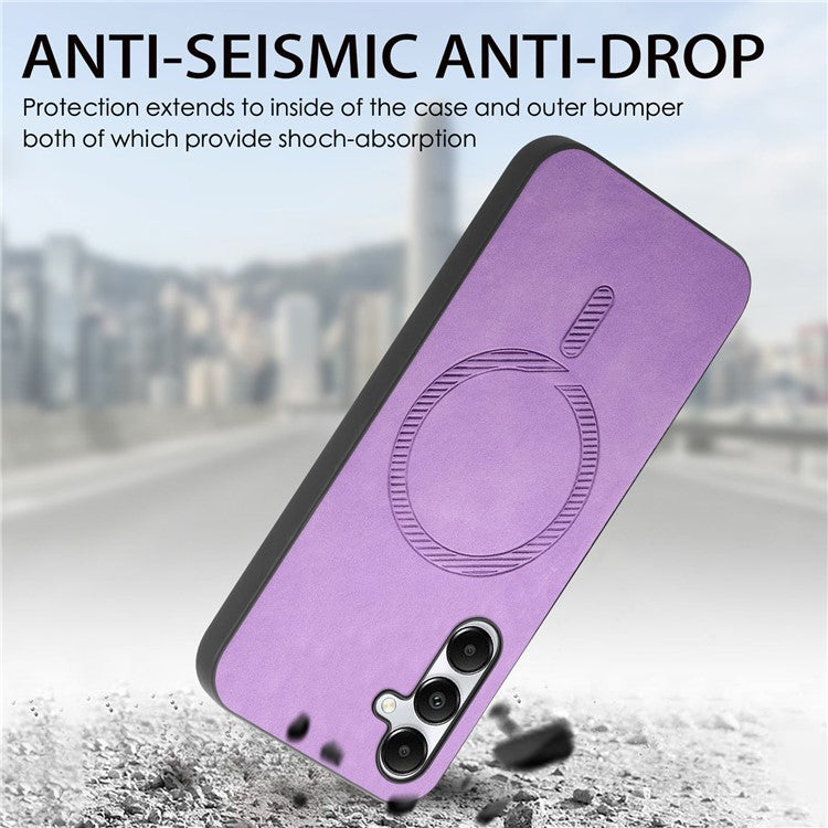 For Samsung Galaxy A05s 4G Leather Back Case Compatible with MagSafe Skin-Touch Phone Cover