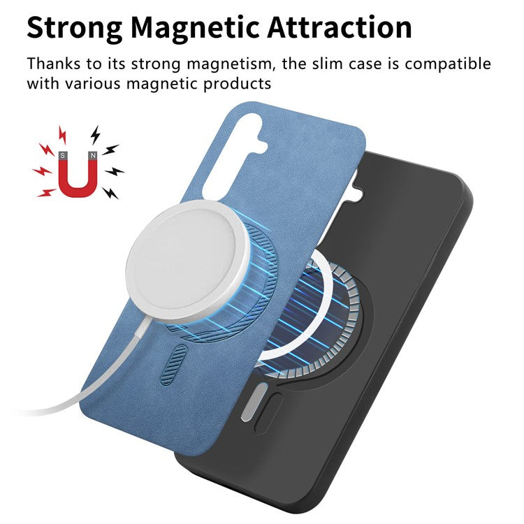 For Samsung Galaxy A05s 4G Leather Back Case Compatible with MagSafe Skin-Touch Phone Cover
