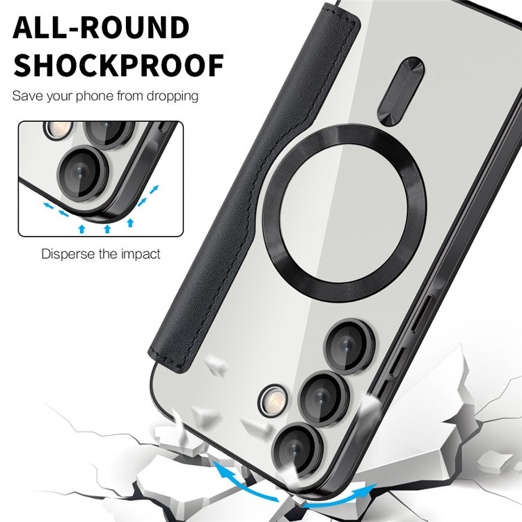 For Samsung Galaxy A35 5G Case Card Slot Rhombus Leather Phone Cover Compatible with MagSafe