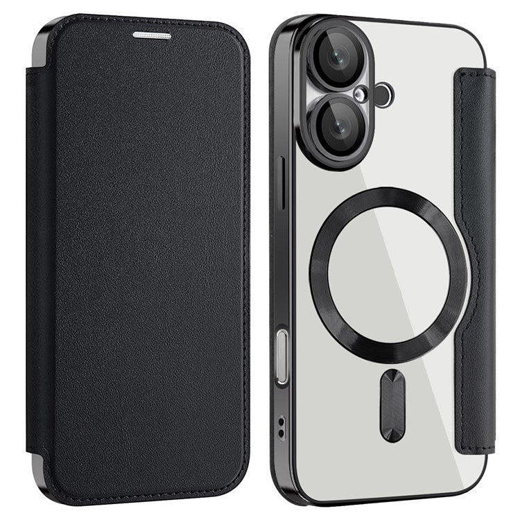 För iPhone 16 Magnetfodral RFID-blockerande lädertelefonskal