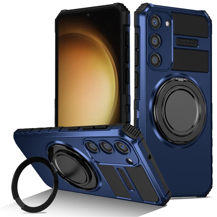 For Samsung Galaxy S23+ Case Compatible with MagSafe Rotary Kickstand Anti-Drop TPU+PC Phone Cover