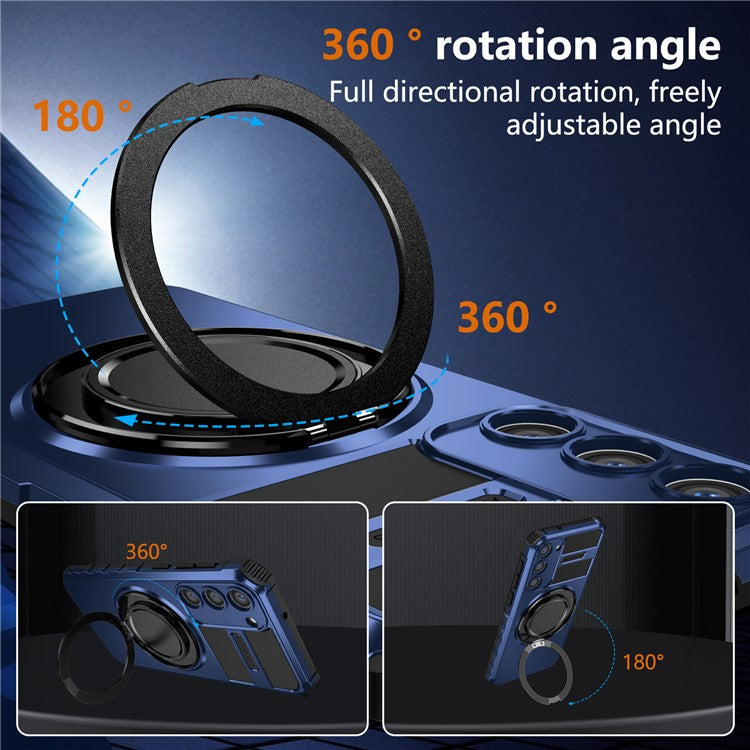 For Samsung Galaxy S23+ Case Compatible with MagSafe Rotary Kickstand Anti-Drop TPU+PC Phone Cover