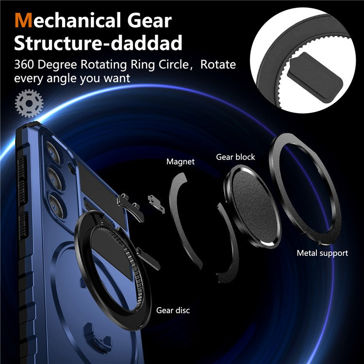 For Samsung Galaxy S23+ Case Compatible with MagSafe Rotary Kickstand Anti-Drop TPU+PC Phone Cover