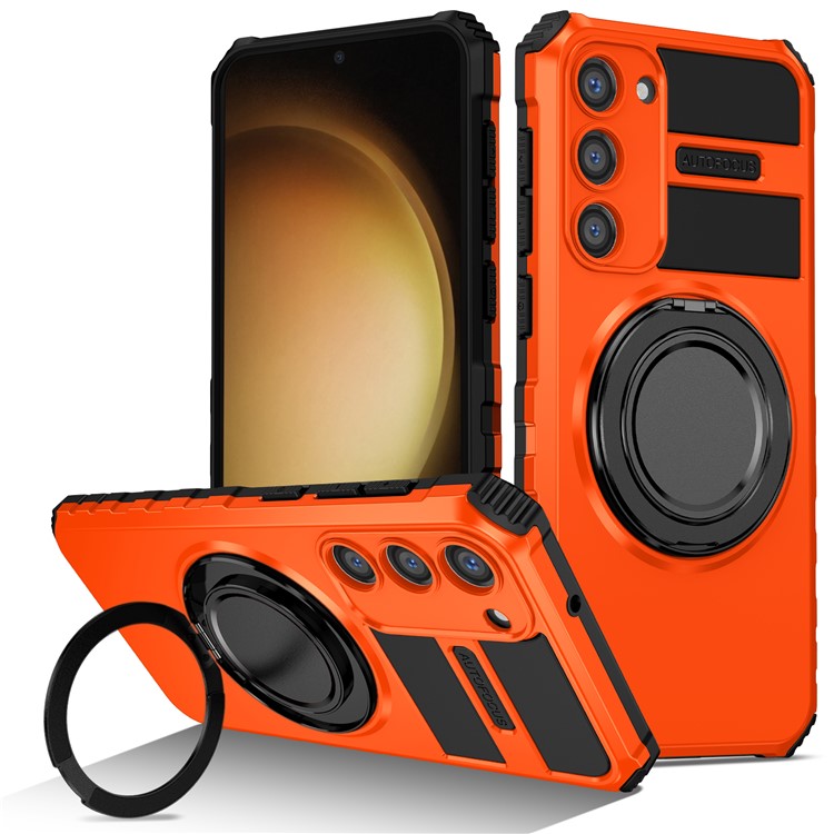 For Samsung Galaxy S23+ Case Compatible with MagSafe Rotary Kickstand Anti-Drop TPU+PC Phone Cover