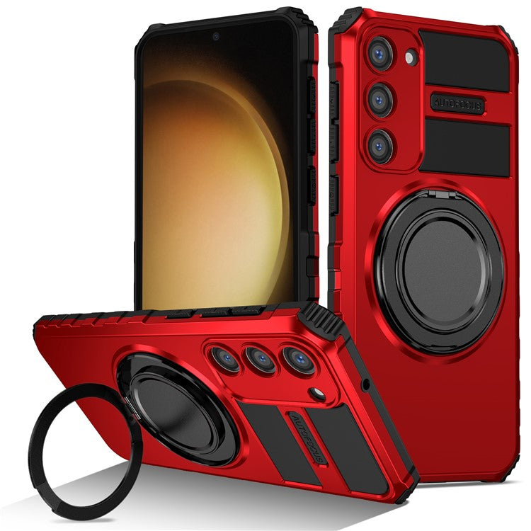For Samsung Galaxy S23+ Case Compatible with MagSafe Rotary Kickstand Anti-Drop TPU+PC Phone Cover