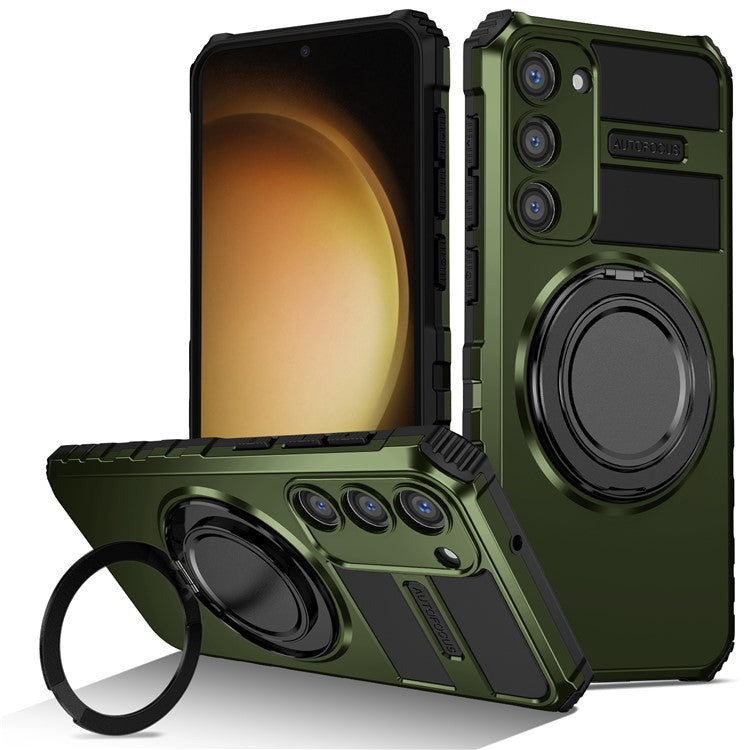 For Samsung Galaxy S23+ Case Compatible with MagSafe Rotary Kickstand Anti-Drop TPU+PC Phone Cover