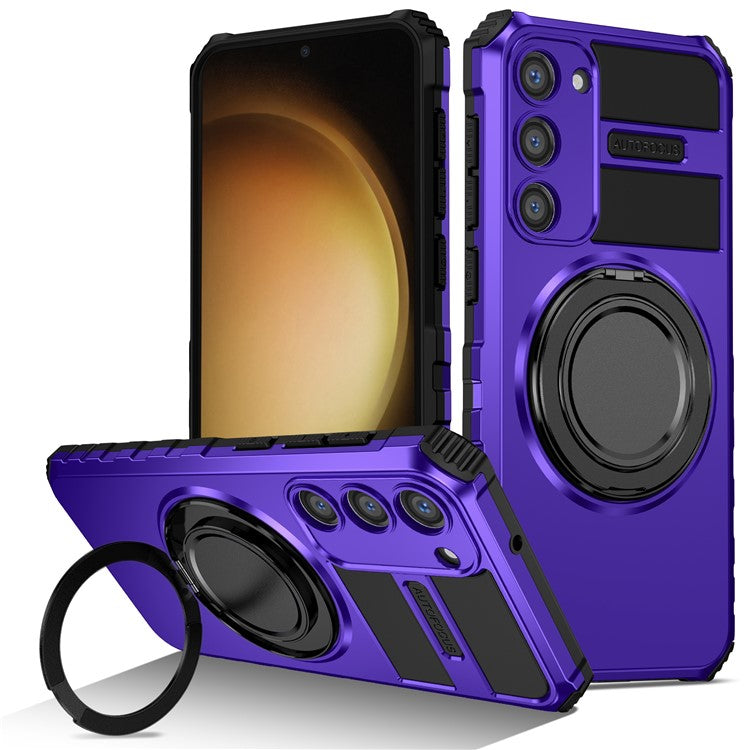 For Samsung Galaxy S23+ Case Compatible with MagSafe Rotary Kickstand Anti-Drop TPU+PC Phone Cover