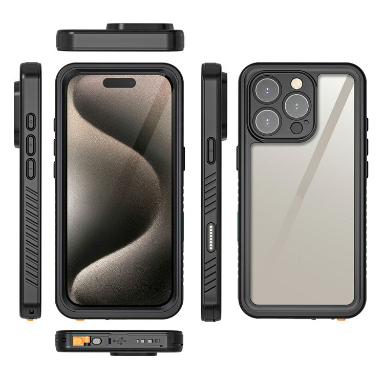 REDPEPPER FS-serien för iPhone 16 Pro Max telefonfodral IP68 Vattentät genomskinlig telefonskal