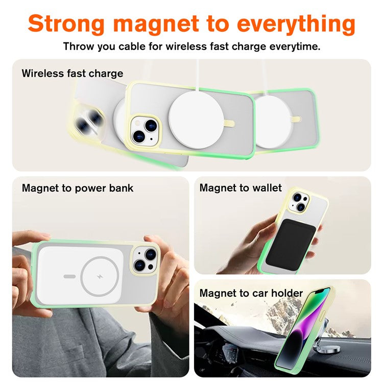 For iPhone 14 / 13 Magnetic Case Silky Touch TPU+PC Anti-Drop Phone Cove
