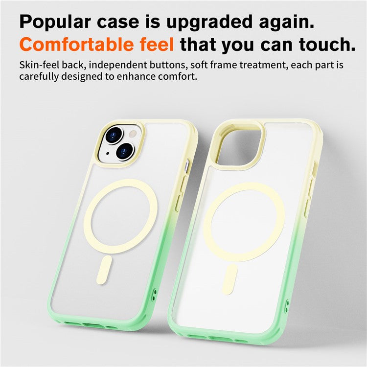 For iPhone 14 / 13 Magnetic Case Silky Touch TPU+PC Anti-Drop Phone Cove