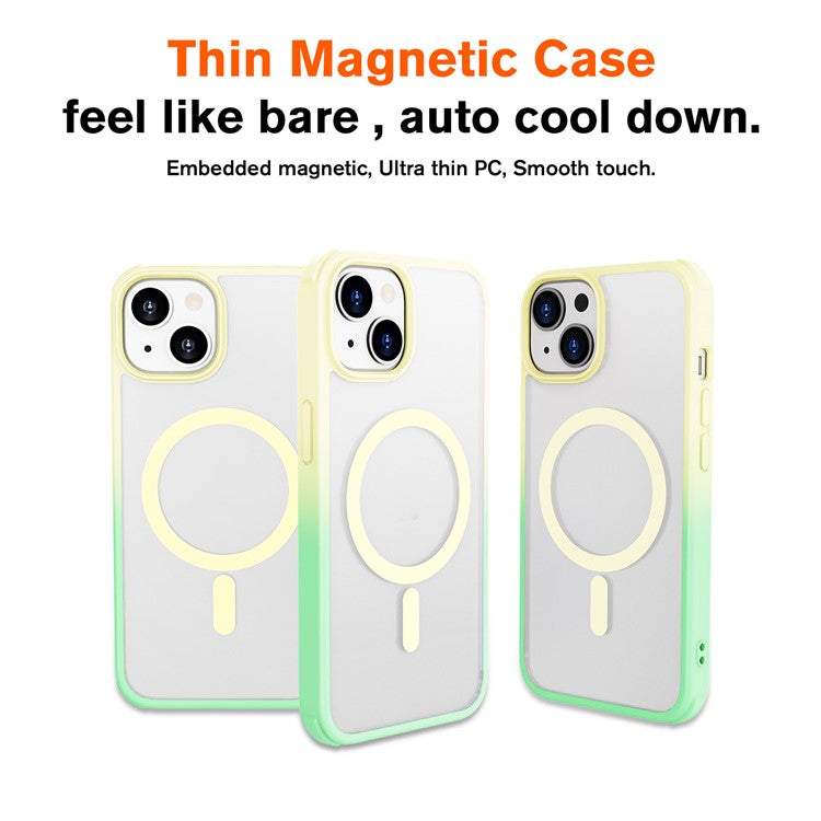 For iPhone 14 / 13 Magnetic Case Silky Touch TPU+PC Anti-Drop Phone Cove