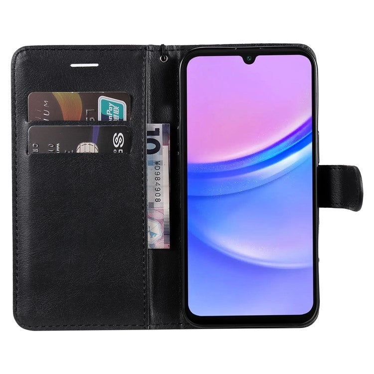 For Samsung Galaxy A17 / A26 5G / A16 5G / A16 4G Case Solid Color Leather Mobile Cover Wallet Stand with Strap