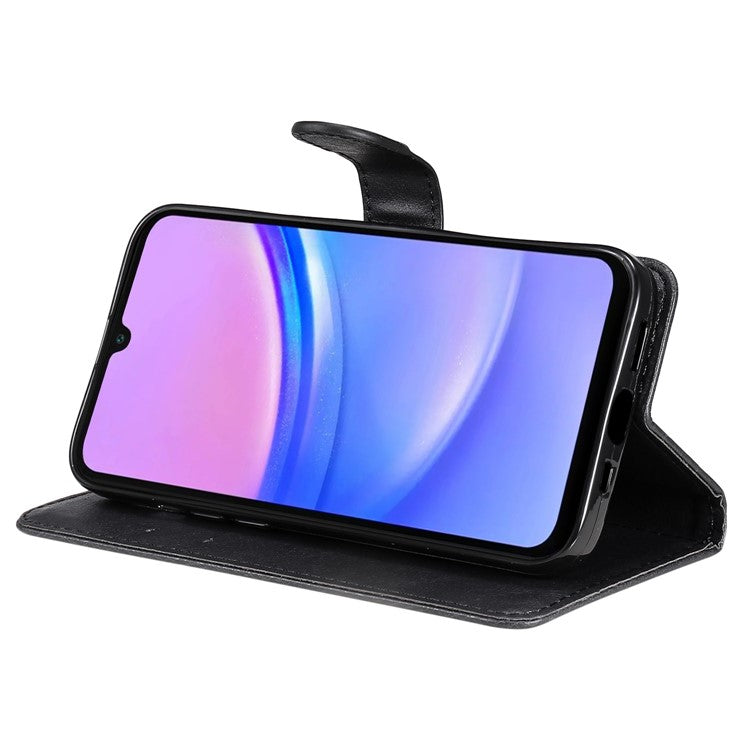 For Samsung Galaxy A17 / A26 5G / A16 5G / A16 4G Case Solid Color Leather Mobile Cover Wallet Stand with Strap